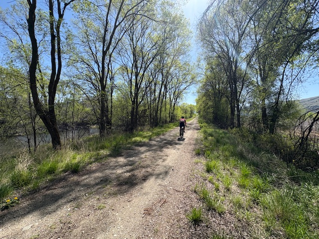 riding gravel roads in Oliver